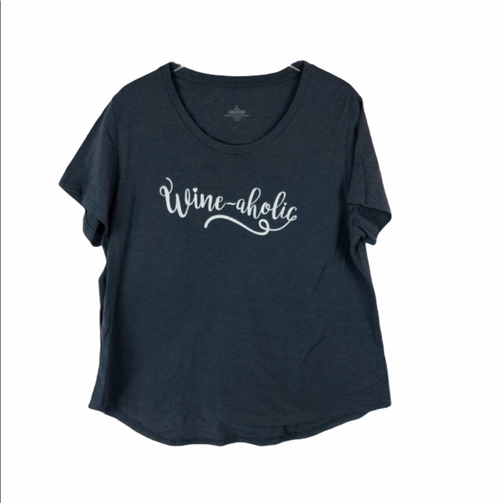 Graphic T-shirt “Wine-ahaulic” 3X Grey